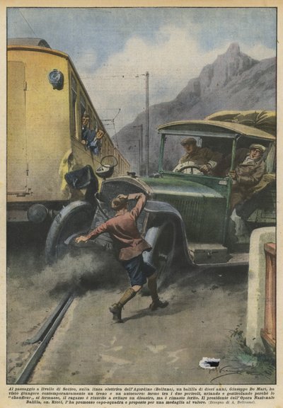 Au passage à niveau de Sedico, sur la ligne électrique de l