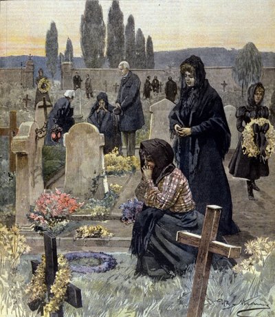 Toussaint en Italie en 1899. Illustration par Achille Beltrame. - Achille Beltrame