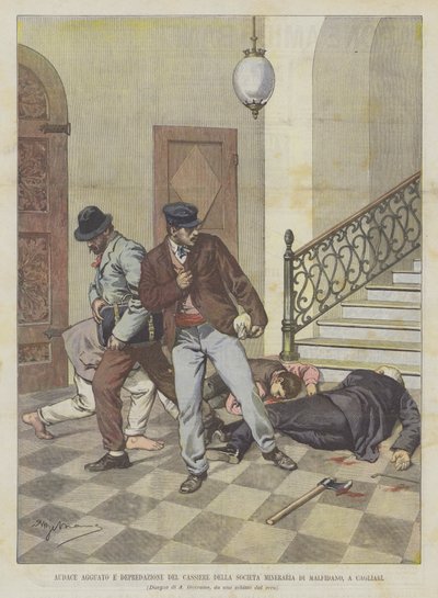 Audacieuse embuscade et déprédation du caissier de la société minière de Malfidano, à Cagliari - Achille Beltrame