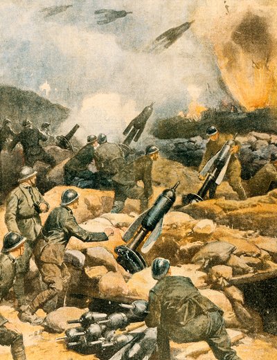 Bombardement des lignes de Carso - Achille Beltrame