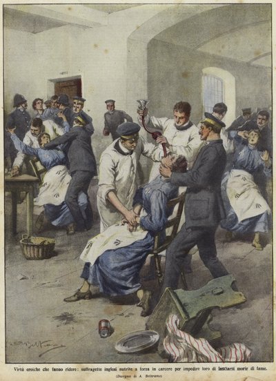 Les suffragettes britanniques nourries de force en prison - Achille Beltrame