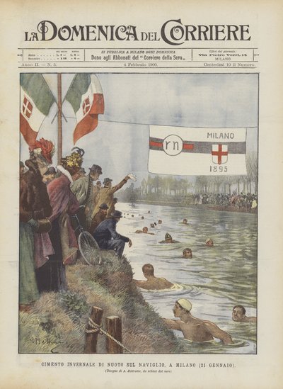 Défi hivernal de natation sur le Naviglio, à Milan (21 janvier) - Achille Beltrame