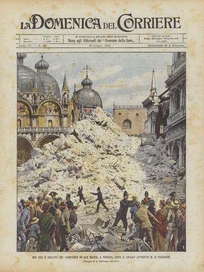 Ce qui reste du campanile de Saint-Marc, à Venise, après l