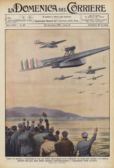 Comment le vol des douze hydravions vers le Brésil a commencé à Orbetello - Achille Beltrame
