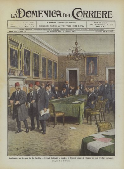 Conférence pour la paix entre la Turquie et les États balkaniques à Londres, les délégués turcs - Achille Beltrame