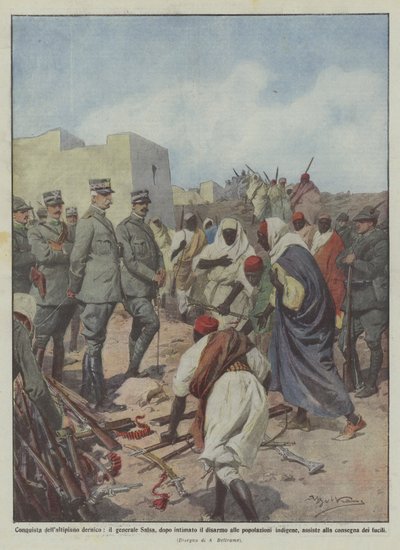 Conquête du plateau de Derna, le général Salsa ordonne le désarmement des populations - Achille Beltrame