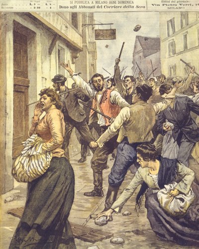 Illustration de couverture des soulèvements antisémites en Moravie - Achille Beltrame