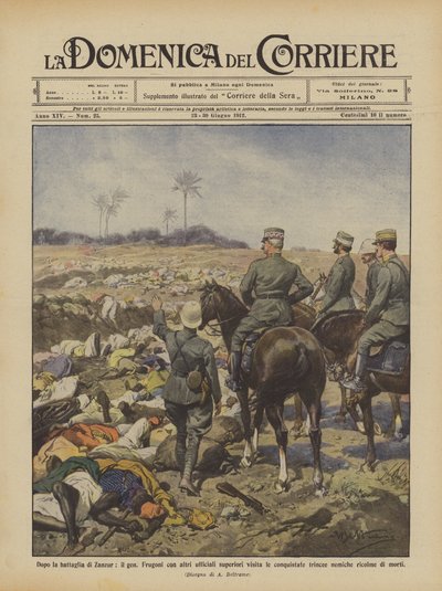 Après la bataille de Zanzur, le général Frugoni avec d