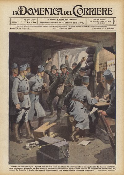 Pendant la bataille sur les plateaux - Achille Beltrame