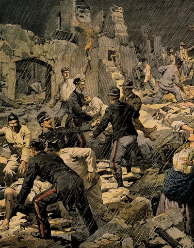 Tremblement de terre en Calabre, de Achille Beltrame, de La Domenica del Corriere - Achille Beltrame