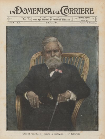 Giosuè Carducci, mort à Bologne le 15 février - Achille Beltrame
