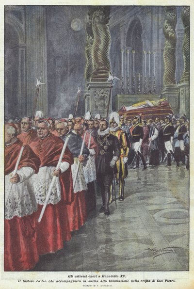Les derniers honneurs à Benoît XV - Achille Beltrame