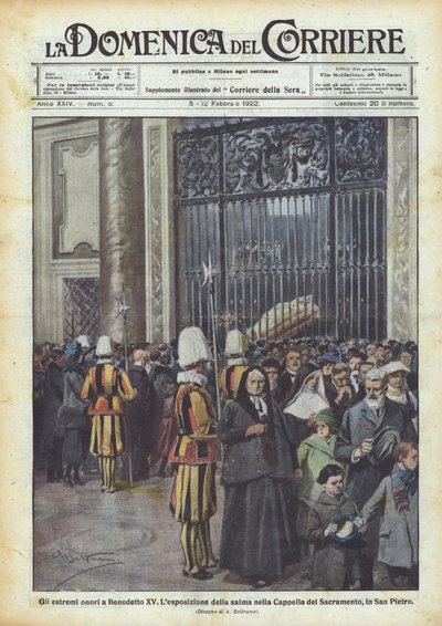 Les derniers honneurs à Benoît XV - Achille Beltrame