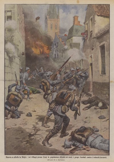 Guerre à couteaux en Belgique, dans les villages près de Liège la population défend ses biens - Achille Beltrame
