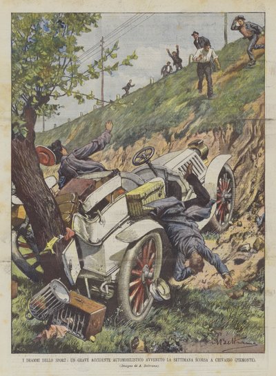 Les drames du sport, un grave accident automobile survenu la semaine dernière à Chivasso (Piémont) - Achille Beltrame