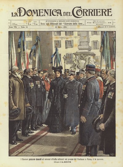 Les Souverains passent devant les vétérans d