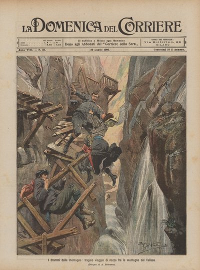 Les drames de la montagne, voyage de noces tragique dans les montagnes du Valais - Achille Beltrame