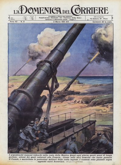 Les gigantesques canons allemands sur la côte de la Manche - Achille Beltrame