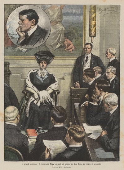 Les grands procès, le millionnaire Thaw devant les juges de New York pour meurtre - Achille Beltrame