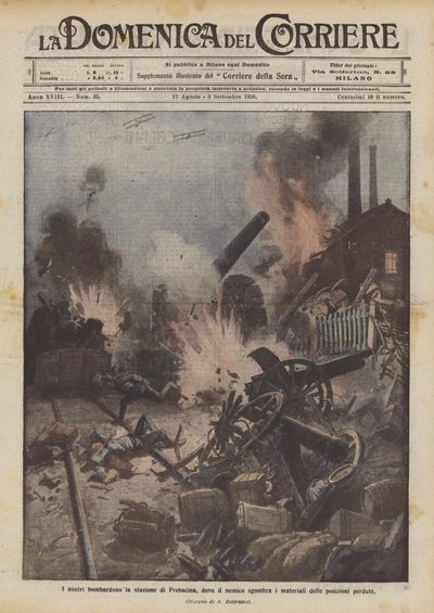 Nos troupes bombardent la gare de Prebacina, où l