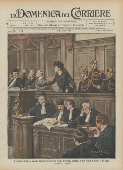 Les procès célèbres, Madame Steinheil devant les Assises de Paris, accusée de meurtre - Achille Beltrame