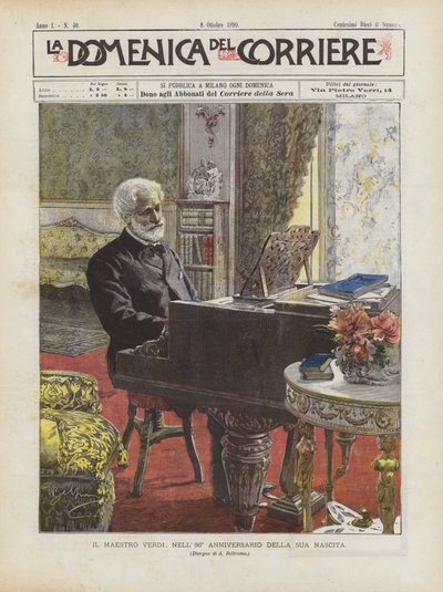 Le maître Verdi, lors du 86e anniversaire de sa naissance - Achille Beltrame