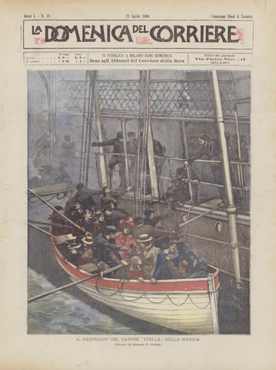 Le naufrage du vapeur Stella dans la Manche - Achille Beltrame