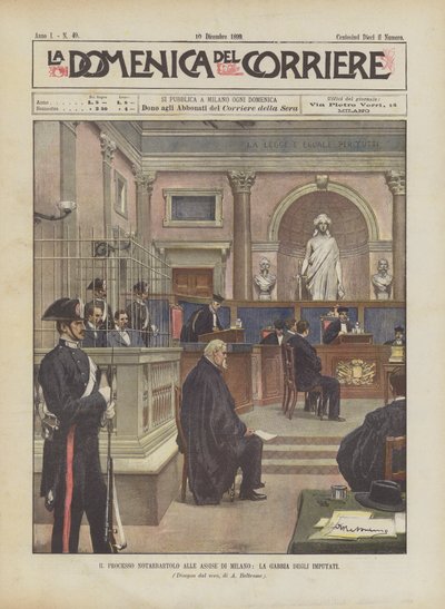 Le procès Notarbartolo aux assises de Milan, la cage des accusés - Achille Beltrame