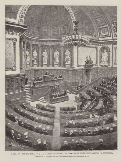 Le Sénat français réuni en Haute Cour de Justice pour le procès de conspiration contre la République - Achille Beltrame