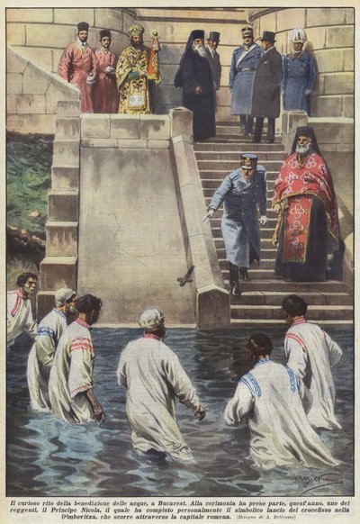 Le curieux rite de la bénédiction des eaux, à Bucarest - Achille Beltrame