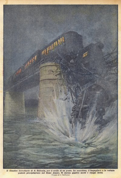 La catastrophe ferroviaire de S. Eufemia, due à l