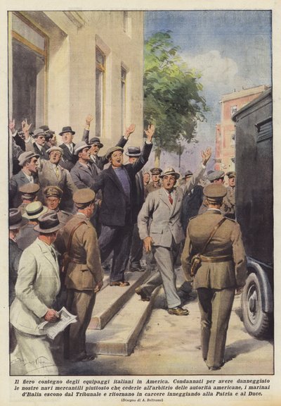 Le fier comportement des équipages italiens en Amérique - Achille Beltrame