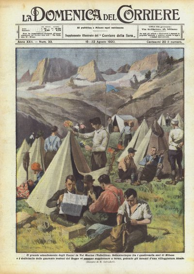 Le grand campement des Uoeini en Val Masino (Valtellina) - Achille Beltrame