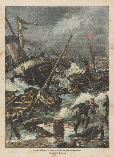 Le port de La Havane, à Cuba, dévasté par un terrible cyclone - Achille Beltrame