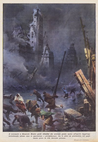 Le Tremblement de Terre à Bucarest - Achille Beltrame