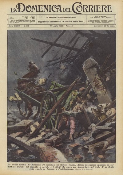 Dans certaines localités du Ferrarais, un violent cyclone s