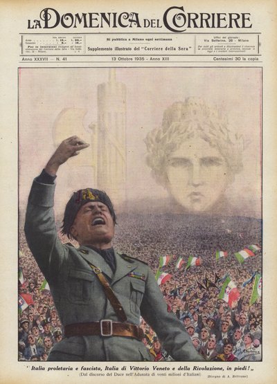 Italie prolétaire et fasciste, Italie de Vittorio Veneto et de la Révolution, debout! - Achille Beltrame