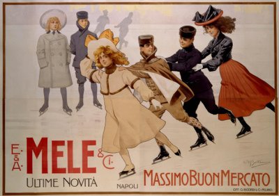 Jeunes patineurs / Affiche 1902 - Achille Beltrame