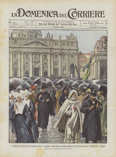 La clôture des fêtes pour le jubilé papal, la place Saint-Pierre après la grande cérémonie - Achille Beltrame