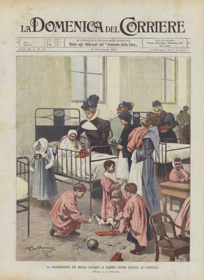 La distribution des cadeaux de Noël aux enfants pauvres hospitalisés - Achille Beltrame