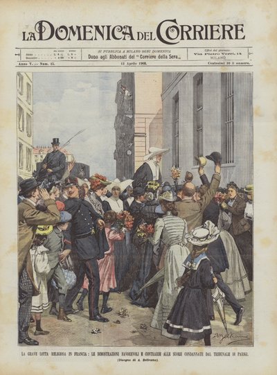 La grave lutte religieuse en France, les démonstrations favorables et contraires aux sœurs condamnées - Achille Beltrame