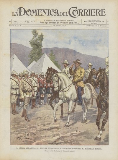 La guerre anglo-boer, le général boer Cronje se rend au maréchal Roberts - Achille Beltrame