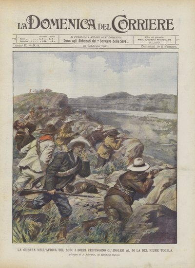 La guerre en Afrique du Sud, les Boers repoussent les Anglais au-delà de la rivière Tugela - Achille Beltrame