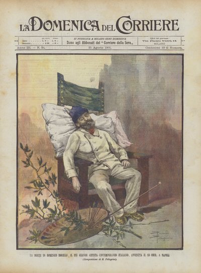 La mort de Domenico Morelli, le plus grand artiste contemporain italien, survenue le 13 courant, à Naples - Achille Beltrame