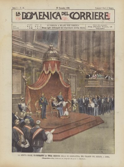 La séance royale, inaugurant la troisième session de la XXe législature, au Palais du Sénat, à Rome - Achille Beltrame