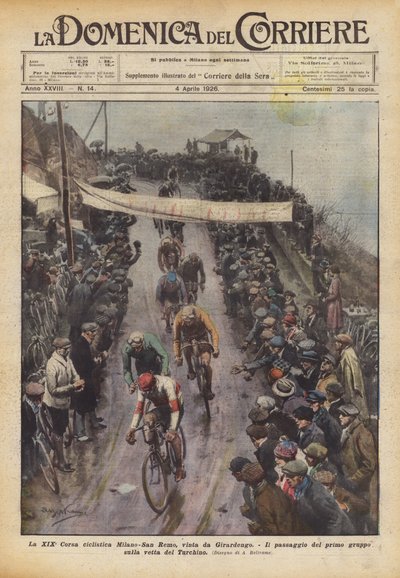 La XIXe course cycliste Milan-San Remo, remportée par Girardengo - Achille Beltrame