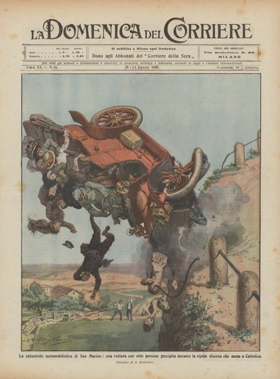 La catastrophe automobile de Saint-Marin, une voiture avec huit personnes précipite - Achille Beltrame
