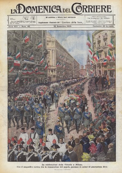 La célébration de la Victoire à Milan - Achille Beltrame