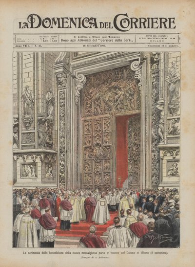 La cérémonie de bénédiction de la nouvelle porte en bronze du Dôme de Milan (8 septembre) - Achille Beltrame