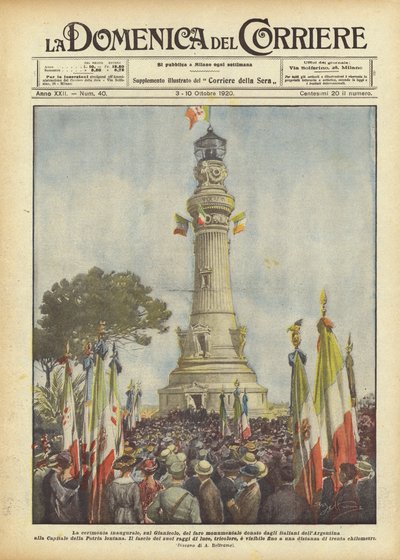 La cérémonie inaugurale, sur le Janicule, du phare monumental offert par les Italiens d